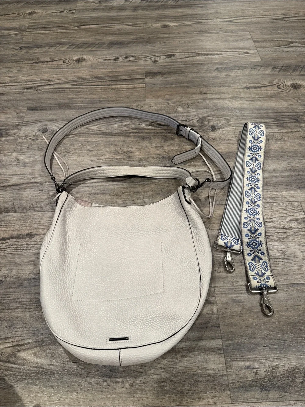 Rebecca Minkoff Unlined Convertible Hobo Whipstitch Bag with Extra Strap